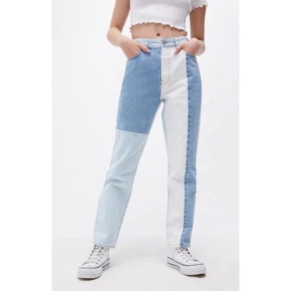 PacSun Denim - Pacsun Eco Hopper Patch Straight Leg High Rise Baddie Mom Jeans